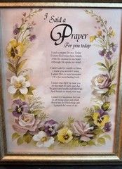 Vintage Framed “I Said A Prayer For You Today” Floral Wall Art Gold Tone Frame
