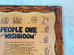 VINTAGE FUNNY POTTY HUMOROUS BATHROOM WASHROOM SIGN WALL PLAQUE 16″ x 12″