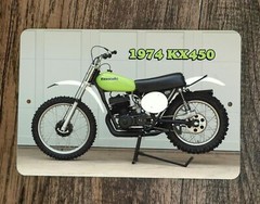 1974 Kawasaki KX450 Motorcross Dirt Bike Motorcycle Pic 8×12 Metal Wall Sign