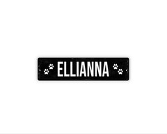 Personalized Dog Name Sign with Paw Prints Metal Wall Decor for Kennel,
