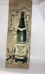 3D Kate McRostie Kitchen Ceramic Wall Art White Wine Plaque 9.25” T