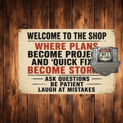 Bold Uppercase Humor Quote Tin Sign Vintage Metal Wall Plaque 8×12
