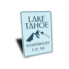 Lake Tahoe Elevation Sign, Lake House Sign, Cabin Decor, Lake Tahoe Metal Sign