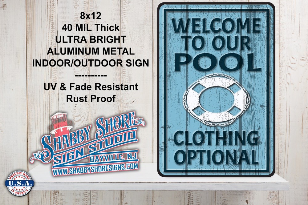 Welcome to Our Pool Metal Indoor/Outdoor Sign 8×12