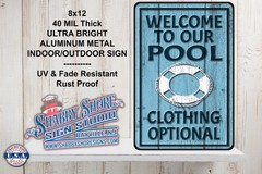 Welcome to Our Pool Metal Indoor/Outdoor Sign 8×12