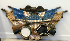 Vtg American Patriotic Symbols fiberglass Bald Eagle w/ Shield Wall Hanging 40″L