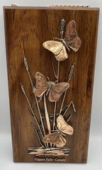 VTG A&F Copper & Wood 3D Butterfly Wall Hanging Plaque Niagara Falls Canada