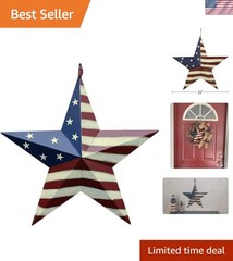 22-Inch Patriotic Metal Barn Star – American Flag Wall Art for Every Occasion