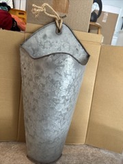 Country Farmhouse Galvanized Metal Wall Hanger Display Favorite Flowers Or Item
