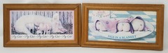 2 Figi Graphics Framed 11.5″X6.5″ Pigs in a Blanket & Pig Out Print by Darcy