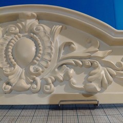 Wall Decor Plaque Floral French Motive Neoclassical Resin Plaster Like 29″