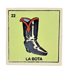 Lotería Tile – La Bota #22 | Mexican Ceramic Folk Art Decorative Tile