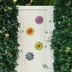 Metal Flowers Wall Decor – 4Pcs Metal Sunflowers Wall Art Hanging Decorations fo