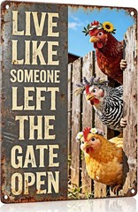 Fresh Butt Nuggets Chicken Metal Tin Sign 8×12 Funny Farm Coop Wall Decor Gift