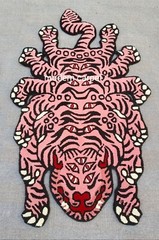 Tibetan Tiger Rugs Handmade 100% Woolen Hand Tufted For Home Decoration