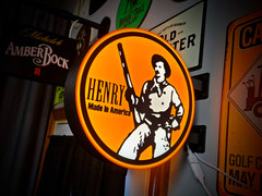 Henry LED Lightbox Sign 3D Printed Round Wall Mount Man Cave Garage Decor