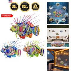 2D Flat Metal Fish Wall Art, Hanging Ocean Sea Theme Decor for Indoor and Out…