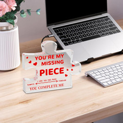 You Are My Missing Piece Acrylic Puzzle Plaque – Romantic Wedding Gifts for Coup