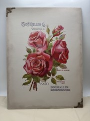 Vintage Rose Botanical Wall Hanging Cottage Floral French Country Decor 15.75×12