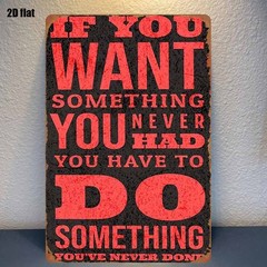 Tin Sign Red Text Motivational Wall Decor
