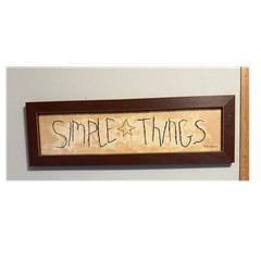 Framed Rustic Wood Wall Plaque “Simple Things” Inspirational 21in
