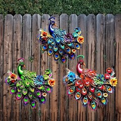 Weatherproof Metal Peacock Wall Art Perfect for Indoor and Outdoor Use