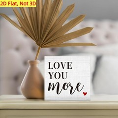 Wooden Box Decor “LOVE YOU more” Valentine’s Quote Sign Romantic Couple Gift