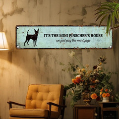 Funny Mini Pinscher Dog Metal Sign Home Yard Fence Wall Art Decor Gift