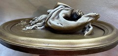 Vintage Decor 2 Wall Plaques Heavy Bronze Colored Painted Chalk Or Plaster Heavy
