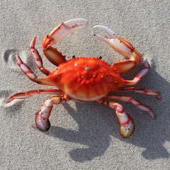 2-Poly Resin RED CRABS,Boiled Crabs,Restaurant Decor, Wall Hall Hanging,CR-03