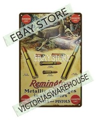 Metallic Cartridges hunting Rifles Pistols Buck Bullet gunfirearm metal tin sign