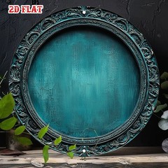 Ornate Teal Metal Sign Vintage Rustic Farmhouse Outdoor Wall Art Decoration Gift