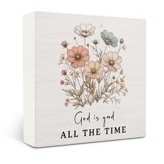 Boho Christian Wooden Signs,Easter Bible Verse Wooden Box Sign,Christian God …