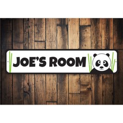 Panda Sign, Personalized Kid’s Room Sign, Metal Kid Name Panda Metal Wall Decor