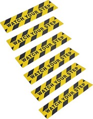6″ x 24″ Watch Your Step Floor Tape Anti Slip x / 6pcs, Black Yellow