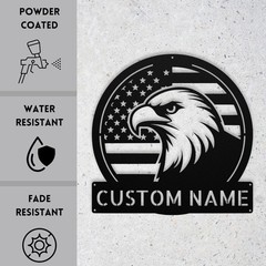 Personalized American Eagle Metal Sign Custom Wall Art Home Decor Gift Indoor