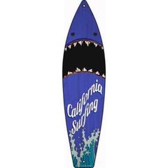 California Surfing Shark Surfboard Sign 23″x6″ Plaque Home Door Garage Wall