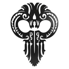 Hawaiian Warrior Helmet Metal Wall Art – Matte Black Iron Tribal Wall Decor, …