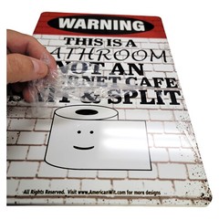 AMERICAN WIT 8″ x 12″ Tin Sign (Warning This is a Bathroom Not an Internet Cafe)