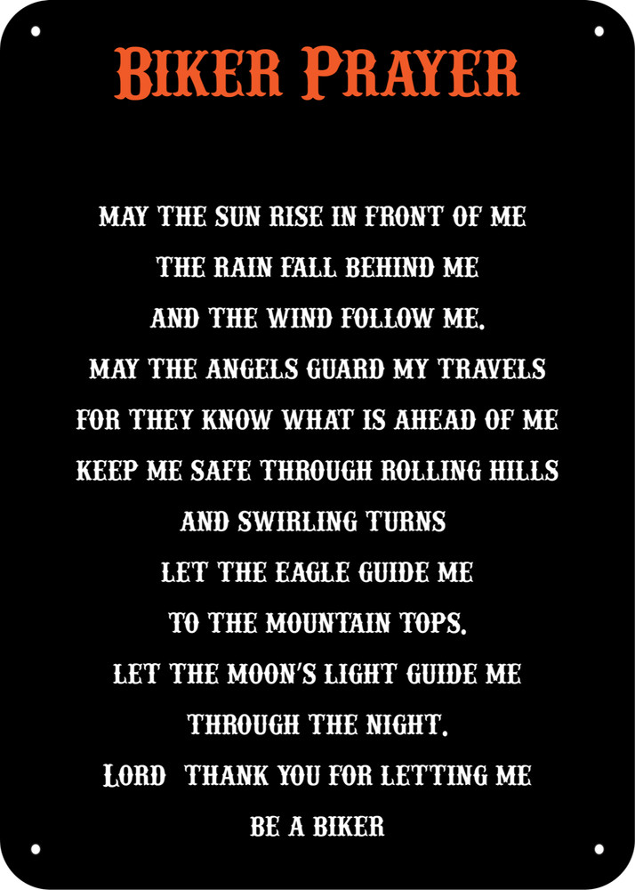 Biker Prayer 10″ x 14″ Sign Harley, Dad Gift, Motorcycle, Biker. Magnetic