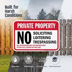 2-Pack Private Property Sign Set, 12×18 Inches
