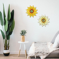Hogardeck 2 PCS 11″ Metal Sunflower Wall Decor for Indoor Outdoor, Sunflower Kit