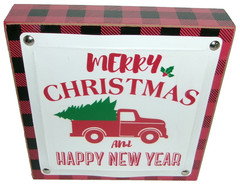 CHRISTMAS Table Sitter/Sign ~MERRY CHRISTMAS AND HAPPY NEW YEARS ~7″ x 7″ X 1.5″