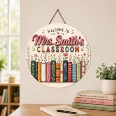 Personalized Teacher Door Sign, Custom Name Classroom Hanger Appreciation Gift