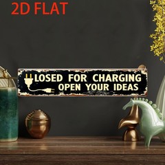 2D Flat Retro Black Yellow Wall Decor 40.64*10.16cm Plug