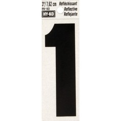 Hy-Ko Vinyl 3 In. Reflective Adhesive Number One RV-50-1 Pack of 10 Hy-Ko