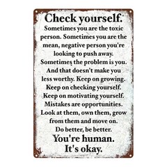 Metal Motivational Wall Decor Sign Vintage Distressed 8×12