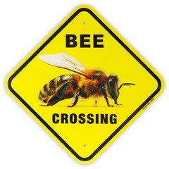Bee Crossing Sign 12x 12 .04 Aluminum Reflective Sign Rust Free Aluminumuv Pr