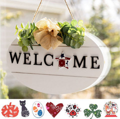 Temp-tations Welcome Sign w 8 Icons,17×10,Wood,Seasonal T49914 K98414