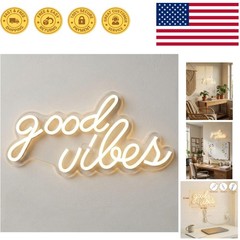 Good Vibes Wall Sign – LED Neon Light for Cozy Living Room and Wedding Decor